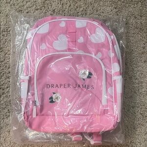 Draper James Pink and White Kids Backpack
